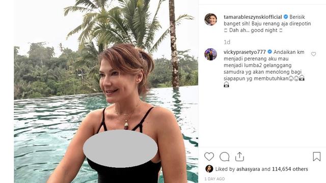 Pakai Bikini Hitam Tamara Bleszynski Dirayu Vicky Prasetyo Showbiz Liputan