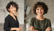 8 Potongan Rambut Pendek Wanita Keriting yang Tidak Bikin Wajah Bulat