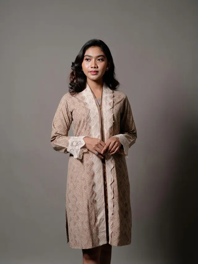 Dress Batik Brokat Kombinasi Renda