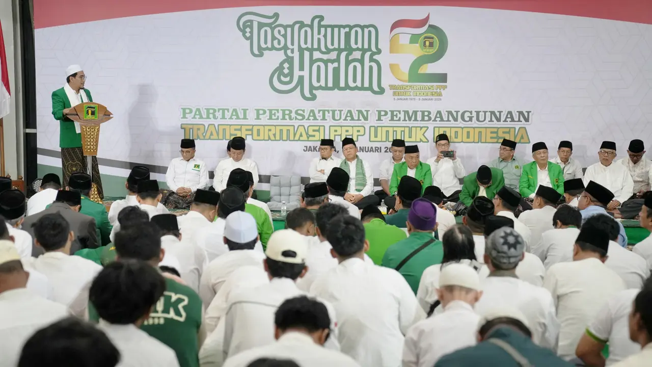 Partai Persatuan Pembangunan (PPP) menggelar Tasyakuran Harlah ke-52 di DPP PPP Jakarta, Minggu (5/1/2025) malam.