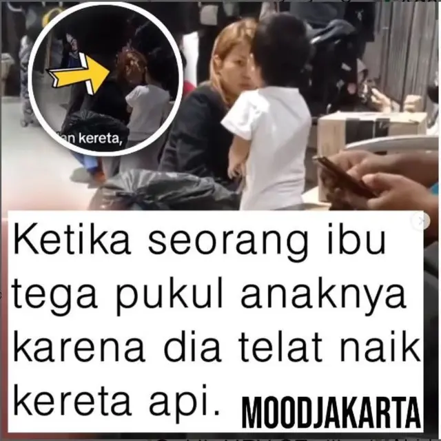 Ibu Marah dan Pukuli Anaknya di Depan Umum karena Ketinggalan Kereta, Warganet Khawatir Nasib Sang Anak
