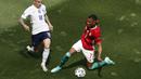 Loic Nego merupakan pemain bek kanan Timnas Hungaria. Ia tercatat memiliki kecepatan 33,8 km/jam saat berlari di perhelatan Euro 2020. (Foto: AFP/Pool/Laszlo Balogh)