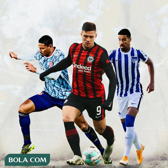 Ilustrasi - Sebastien Haller, Luka Jovic, Sami Khedira