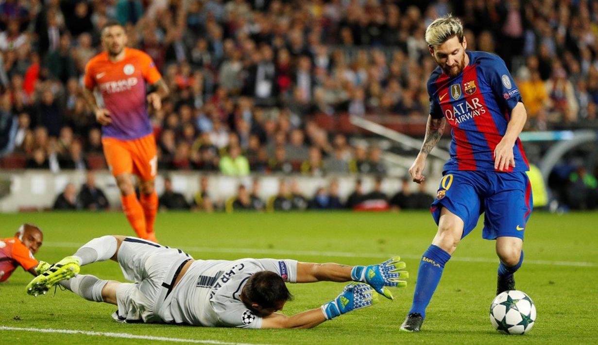 Di La Liga Spanyol, Lionel Messi sudah mencetak 26 hattrick bersama Barcelona. (Action Images via Reuters/John Sibley)