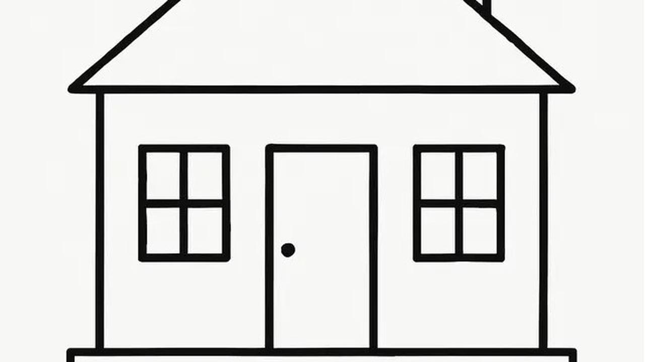 Ilustrasi Rumah Hitam Putih