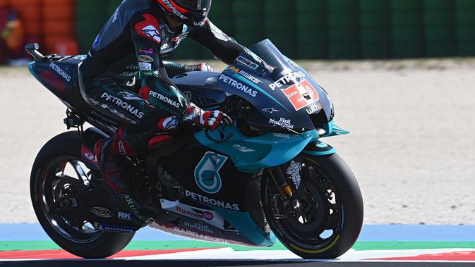 Fabio Quartararo pede hadapi MotoGP Misano (Andreas Solaro/AFP)