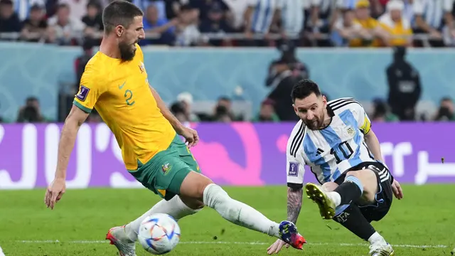 Foto: Aksi Menawan Lionel Messi dan Julian Alvarez Bawa Argentina Bungkam Australia untuk Jumpa Belanda di Perempatfinal Piala Dunia 2022