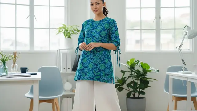 Tunik Batik Lengan Serut