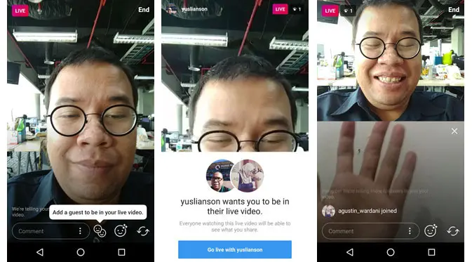 Pengguna Instagram Kini Ajak Teman Lakukan Siaran Live Bersama. / Agustin Setyo Wardani
