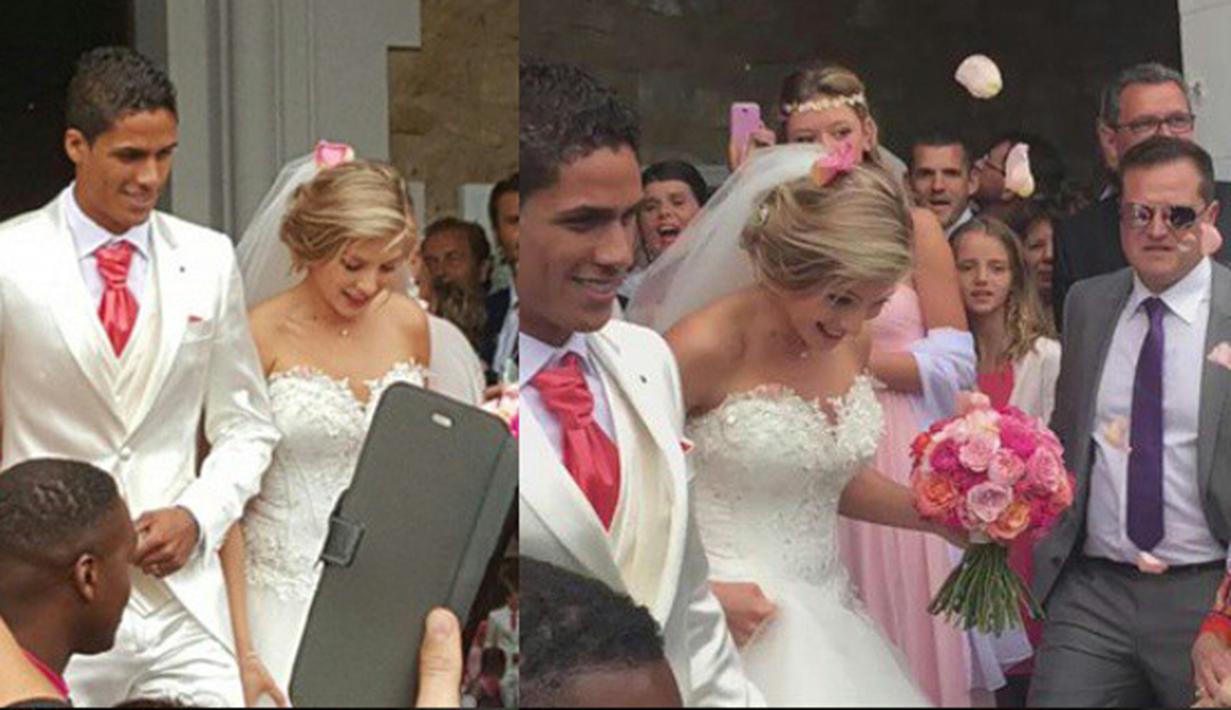 Raphael Varane menikah dengan Camille Tytgat. (instagram)