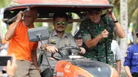 Menteri Pertanian, Syahrul Yasin Limpo saat menghadiri kegiatan Tutup Tanam Padi di Lahan Pasang Surut si Desa Karang Baru, Kecamatan Sumber Marga Telang, Banyuasin, Senin (23/12).