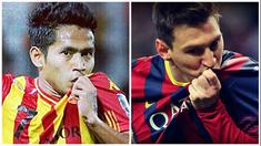 Penyerang Barcelona asal Argentina, Lionel Messi memiliki kemiripan dengan gelandang serang Selangor FC asal Indonesia, Andik Vermansyah. (Instagram-AFP)