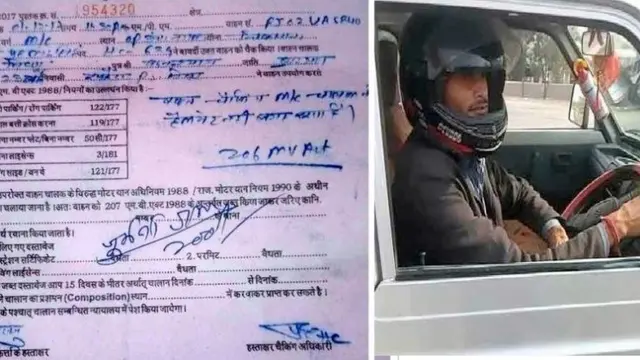 Mengemudi pakai helm
