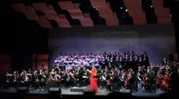 Potret kemegahan konser orkestra yang dipersembahkan oleh Kedutaan Besar Italia, Institut Kebudayaan Italia Jakarta, dan Ciputra Artpreneur &ldquo;Tribute to Maria Callas&rdquo; pada Sabtu, 7 Oktober 2023, berhasil memukau para penonton dengan pertunjukan yang luar biasa. (Liputan6/Therresia Maria Magdalena Morais)