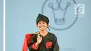 Model anak membawakan busana rancangan desainer Three Little Ahmads pada Jakarta Modest Fashion Week (JMFW) 2018 di Gandaria City, Jakarta, Sabtu (29/7). Fashion ini merupakan  wadah untuk menujukkan karya terbaik dan kreatif. (Kapanlagi/Bayu Herdianto)