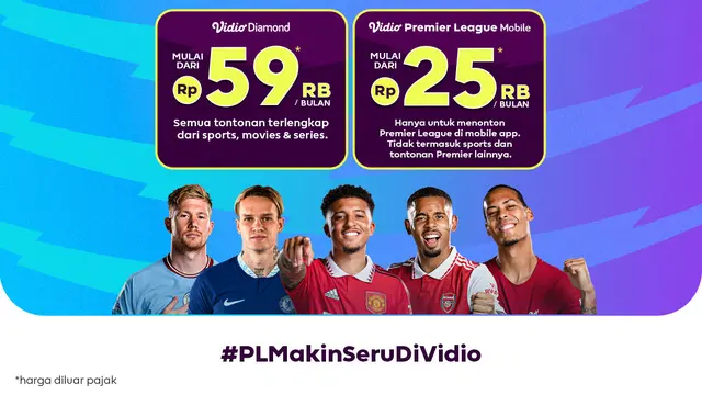 Saksikan Pertandingan Liga Inggris di Vidio, Ini Harga Paket Terbarunya