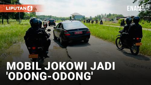 VIDEO: Datangi Lampung, Mobil Jokowi Bergoyang karena Jalan Rusak
