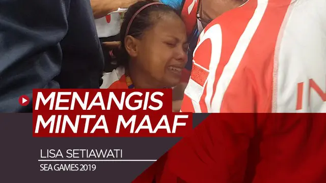 Berita video lifter Indonesia, Lisa Setiawati, menangis dan minta maaf setelah meraih medali perak di cabang angkat besi putri nomor 45 kg SEA Games 2019, Minggu (1/12/2019)