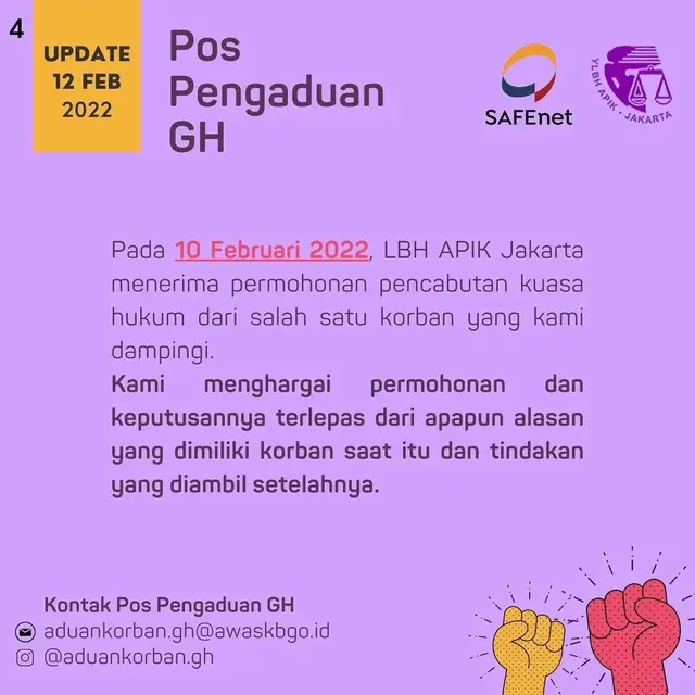 Pernyataan sikap LBH Apik terkait dugaan pelecehan seksual Gofar Hilman. (Foto: Dok. Instagram @kalis.mardiasih)