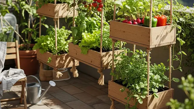 Ide Model Kebun Sayur Mini dengan Planter Box Gantung