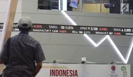 Karyawan memantau pergerakan Indeks Harga Saham Gabungan (IHSG) 2018 di Kantor BEI, Jakarta, Jumat (28/12). Presiden Joko Widodo atau Jokowi menutup langsung perdagangan IHSG 2018. (Liputan6.com/Angga Yuniar)