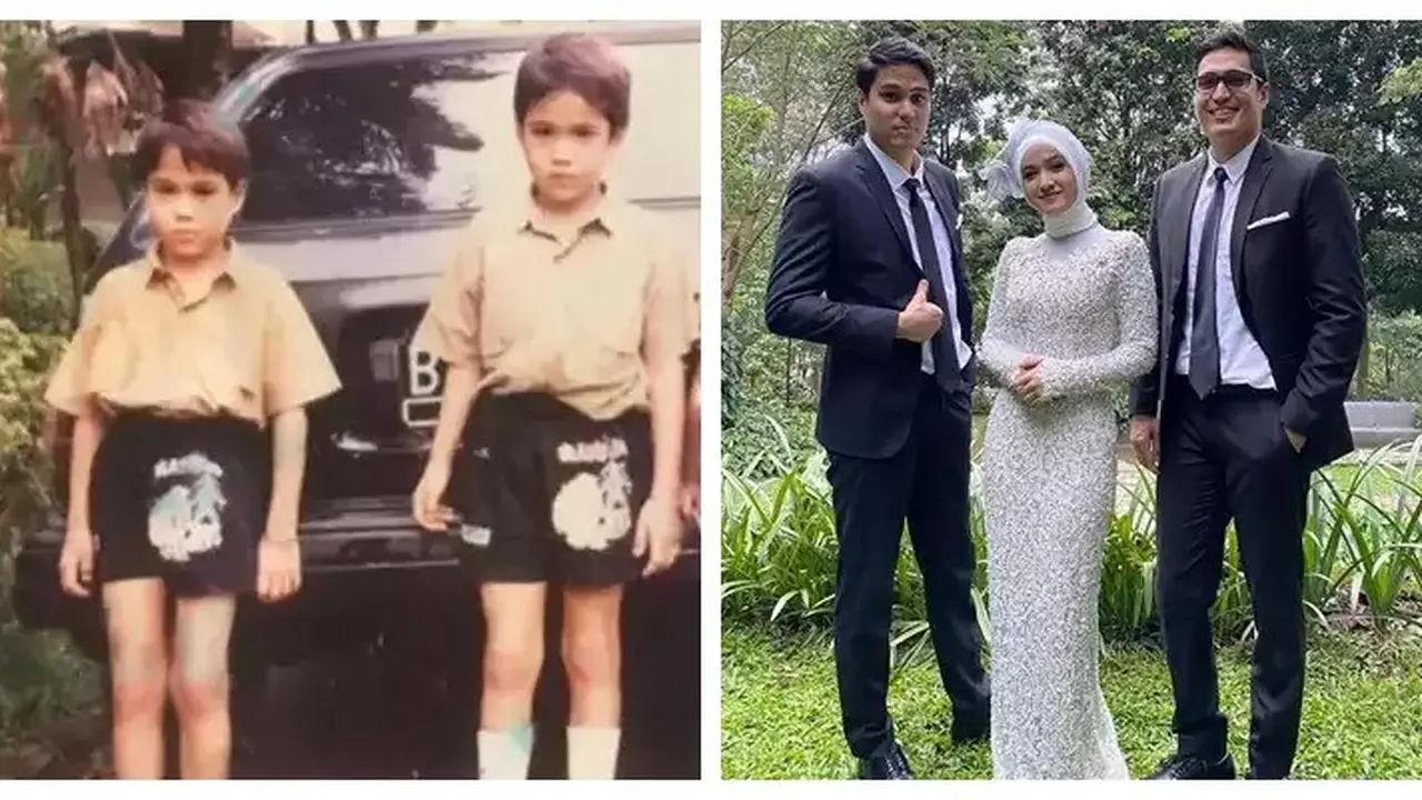 Potret Marcel dan Mischa Chandrawinata dulu dan sekarang (Sumber: Instagram/@nadinelist; Instagram/@mischach)