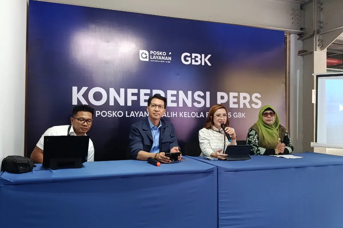 Pusat Pengelola Komplek Gelora Bung Karno (PPKGBK) menghadirkan Posko Layanan Alih Kelola Blok-15 GBK, yang diharapkan sebagai langkah perlindungan terhadap aset negara, termasuk karyawan (Liputan6.com/Rifqy Alief Abiyya)