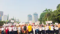 Keliling Monas Deklarasi Damai, Jokowi-Ma'ruf Salam Satu Jari