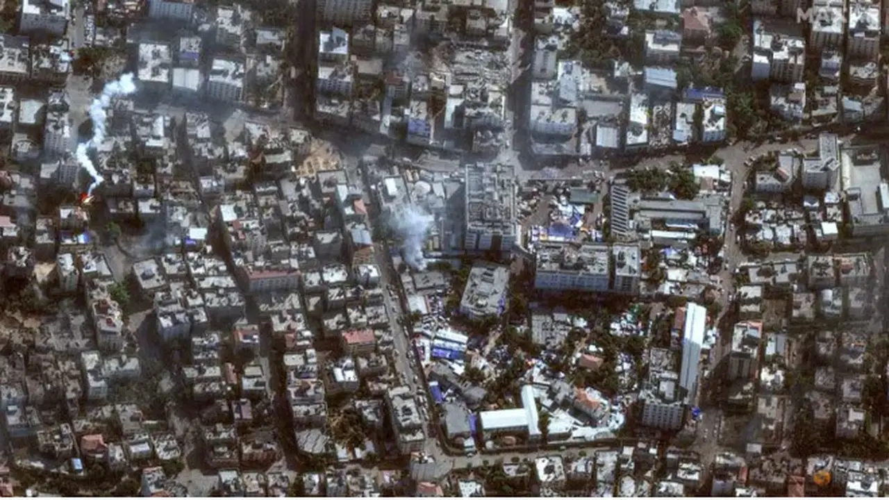 Citra satelit kondisi Gaza yang digempur Israel. (Maxar Technologies)