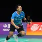 Jonatan Christie saat mentas di semifinal Badminton Asia Championships 2024. (PBSI)