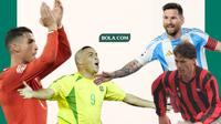 Cristiano Ronaldo, Lionel Messi, Marco van Basten, Ronaldo. (Bola.com/ Photo AFP Graphic Wiwig Prayugi