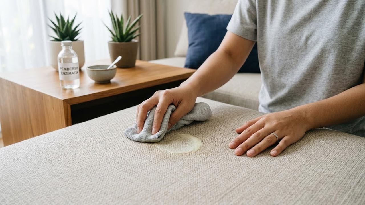 Cara Menghilangkan Noda Makanan di Sofa Kain