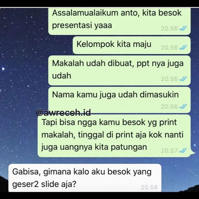 6 Chat Kerja Kelompok Ini Seenaknya Sendiri, Bikin Kesal
