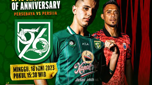 Link Live Streaming Persebaya Surabaya Vs Persija Jakarta di Vidio, 18 Juni 2023