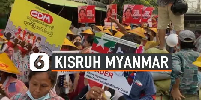 VIDEO: Serikat Buruh Myanmar Gelar Mogok Massal Menentang Kudeta Militer