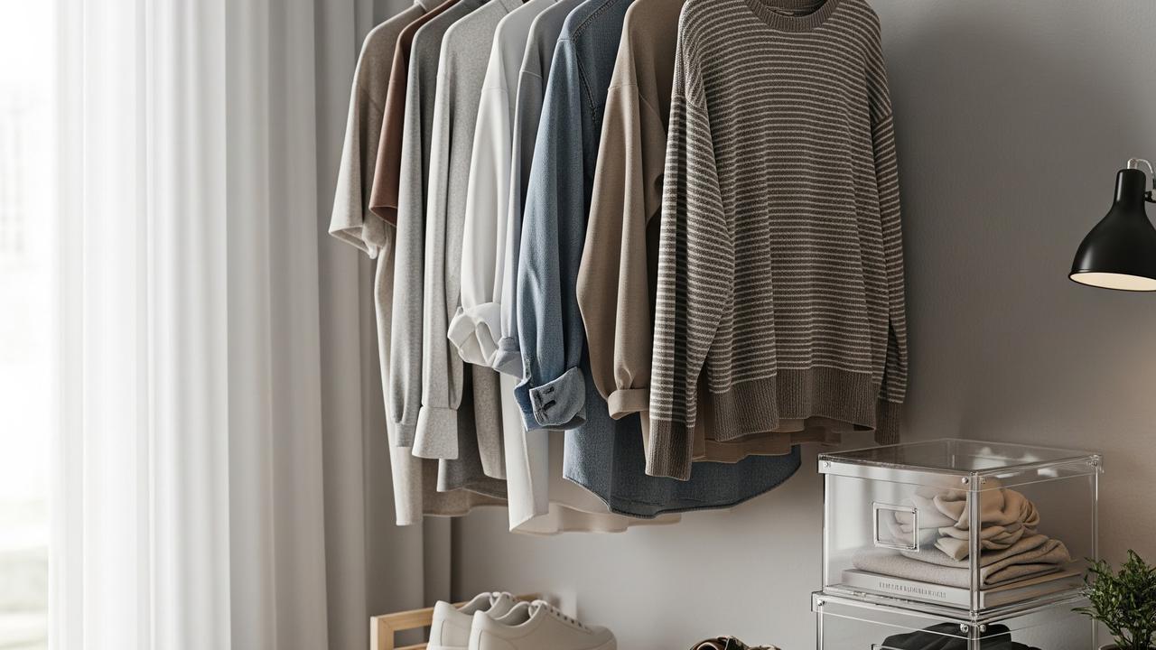 Rak Terbuka dan Gantungan Dinding (Open Wardrobe)