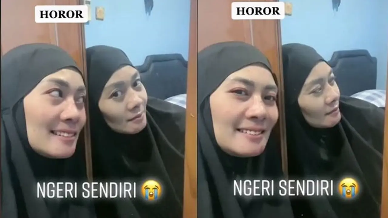 Viral Video Pantulan Kaca Ekspresi Ibu-Ibu Beda dengan Realita, Bikin Merinding