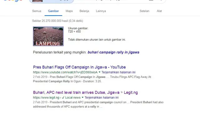 Hasil Penelusuran dengan Google Images