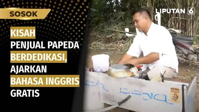 Boni Sudrajat, seorang penjual papeda keliling memiliki dedikasi di dunia pendidikan. Di sela-sela kesibukannya berjualan, Boni mengajarkan bahasa Inggris gratis untuk anak-anak.