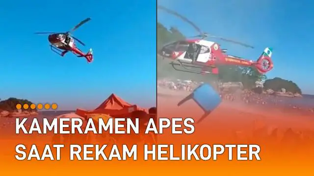 VIDEO: Kameramen Apes Saat Rekam Helikopter Mendarat