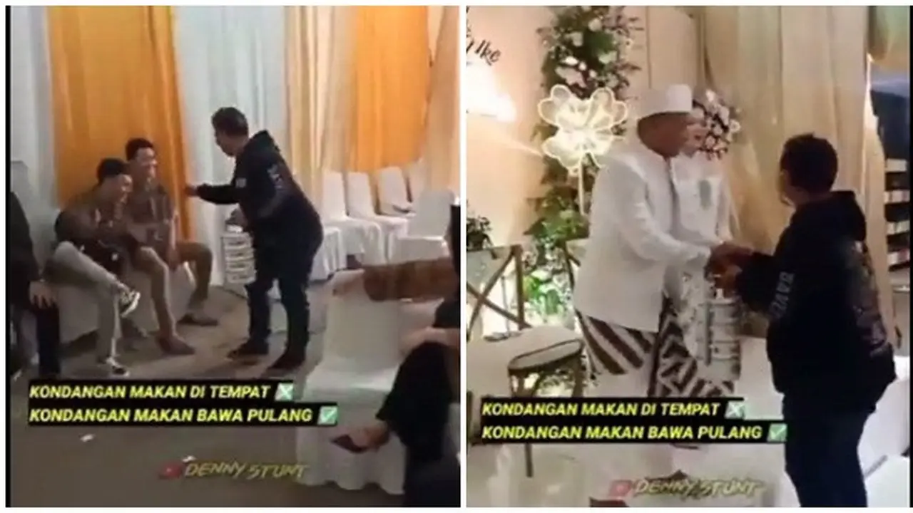 Aksi Pria Bawa Rantang ke Kondangan Ini Bikin Geleng Kepala
