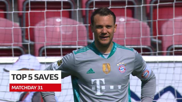 Berita Video 5 aksi penyelamatan terbaik di Bundesliga pekan 31, salah satunya aksi dari Manuel Neuer