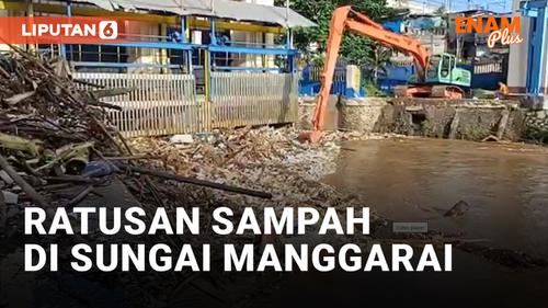 VIDEO: 231 Kubik Sampah Tersangkut di Pintu Air Manggarai