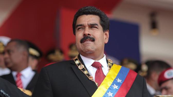 Presiden Nicola Maduro di hadapan rakyat Venezuela - AFP