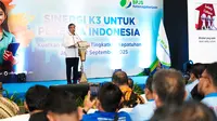 Menteri Ketenagakerjaan RI, Yassierli  saat membuka workshop K3 yang digelar BPJS Ketenagakerjaan di Jakarta, dikutip Selasa (23/9/2025). (Dok. Istimewa)