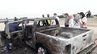 Mobil pelat merah terbakar di ruas Tol Tebing Tinggi-Medan