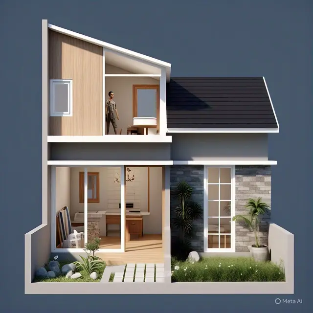 Desain Rumah Compact dengan Lahan Sempit (6x9m)