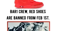 Larangan Sepatu Merah Sebuah Klub Malam di Perth Mulai 1 Februari 2023 Buat Pelanggan Bingung. (Instagram:https://www.instagram.com/p/CnJYE0Arhh5/Geiska  Vatikan Isdy).