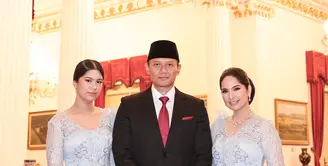 Penampilan Annisa Pohan dan putrinya Almira turut curi perhatian di pelantikan AHY jadi Menteri ATR [dok. istimewa / Bintang Radityo]