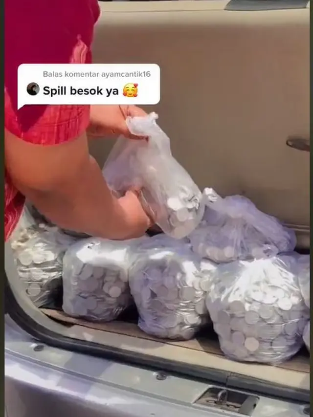 Viral Wanita Pecah Celengan Macan Isi Uang Koin, Total Hingga Rp 15 Juta